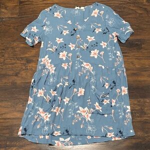 Roxy Blue Floral Dress Large